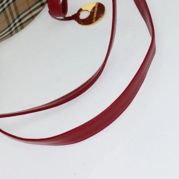 BURBERRY Nova Check Backpack Canvas Beige Red gold Auth BD1627 - Picture 8 of 15